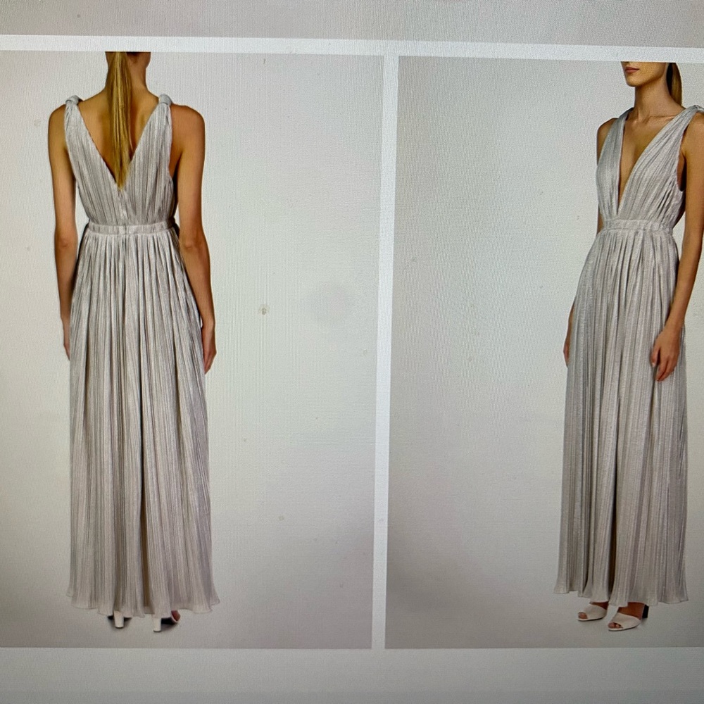 HALSTON LANA PLISSE-LUREX GOWN